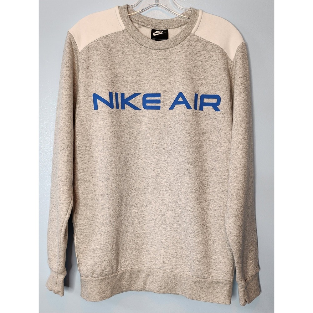 Nike Air Sweatshirt Mens Small Gray Crewneck Graphic Fleece Pullover Excellent